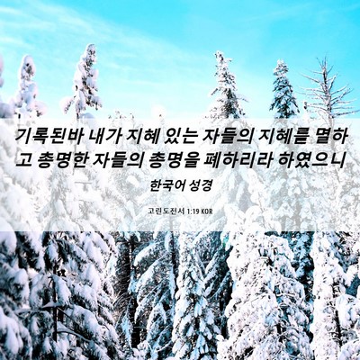 Picture 06 - 고린도전서 1:19 KOR - 기록된바 내가 지혜 있는 자들의 - Bible Verse Picture