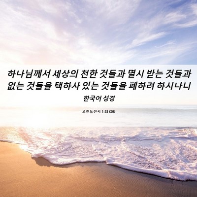 Picture 06 - 고린도전서 1:28 KOR - 하나님께서 세상의 천한 것들과 멸시 - Bible Verse Picture
