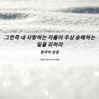 Picture 06 - 고린도전서 10:14 KOR - 그런즉 내 사랑하는 자들아 우상 - Bible Verse Picture