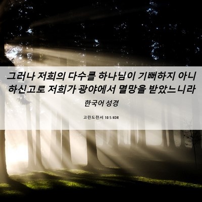 Picture 06 - 고린도전서 10:5 KOR - 그러나 저희의 다수를 하나님이 - Bible Verse Picture