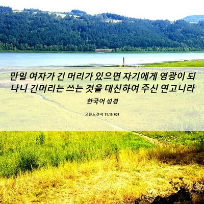 Picture 06 - 고린도전서 11:15 KOR - 만일 여자가 긴 머리가 있으면 - Bible Verse Picture