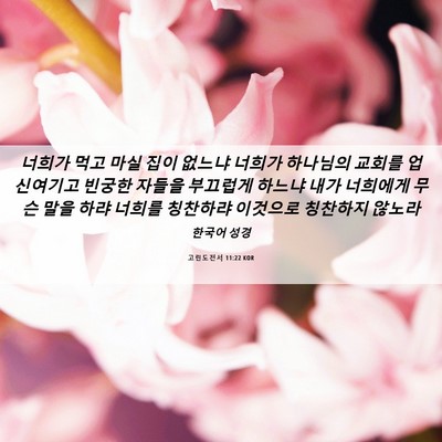 Picture 06 - 고린도전서 11:22 KOR - 너희가 먹고 마실 집이 없느냐 - Bible Verse Picture