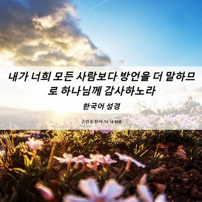 Picture 06 - 고린도전서 14:18 KOR - 내가 너희 모든 사람보다 방언을 더 - Bible Verse Picture
