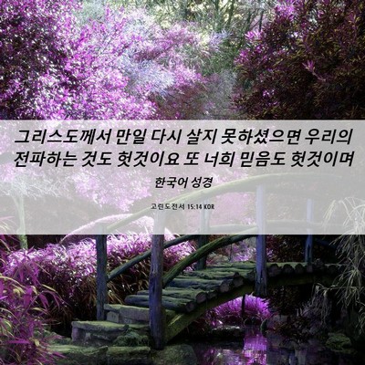 Picture 06 - 고린도전서 15:14 KOR - 그리스도께서 만일 다시 살지 - Bible Verse Picture