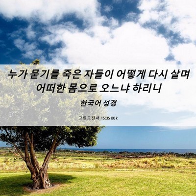 Picture 06 - 고린도전서 15:35 KOR - 누가 묻기를 죽은 자들이 어떻게 - Bible Verse Picture