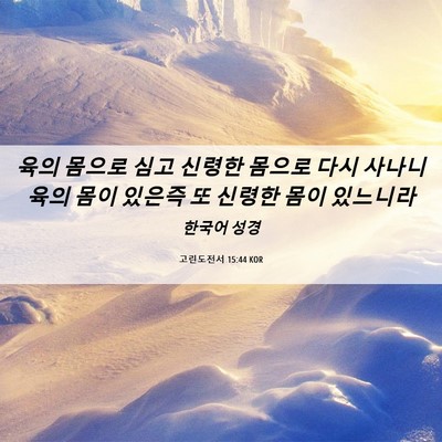 Picture 06 - 고린도전서 15:44 KOR - 육의 몸으로 심고 신령한 몸으로 - Bible Verse Picture