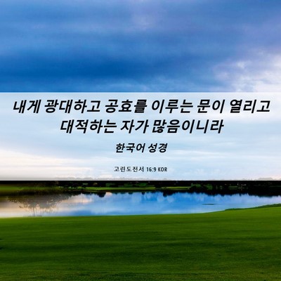 Picture 06 - 고린도전서 16:9 KOR - 내게 광대하고 공효를 이루는 문이 - Bible Verse Picture
