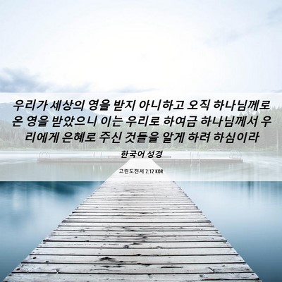 Picture 06 - 고린도전서 2:12 KOR - 우리가 세상의 영을 받지 아니하고 - Bible Verse Picture
