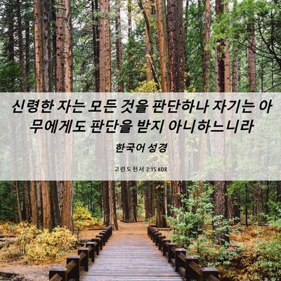 Picture 06 - 고린도전서 2:15 KOR - 신령한 자는 모든 것을 판단하나 - Bible Verse Picture