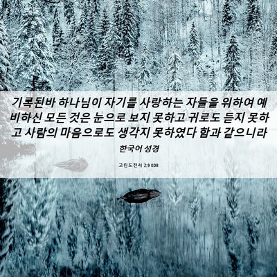 Picture 06 - 고린도전서 2:9 KOR - 기록된바 하나님이 자기를 사랑하는 - Bible Verse Picture