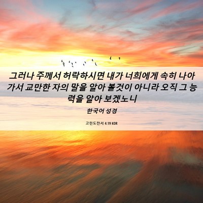 Picture 06 - 고린도전서 4:19 KOR - 그러나 주께서 허락하시면 내가 - Bible Verse Picture