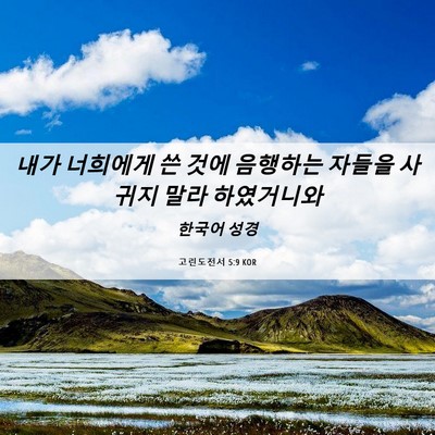 Picture 06 - 고린도전서 5:9 KOR - 내가 너희에게 쓴 것에 음행하는 - Bible Verse Picture