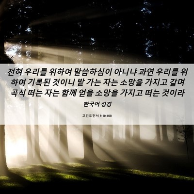 Picture 06 - 고린도전서 9:10 KOR - 전혀 우리를 위하여 말씀하심이 - Bible Verse Picture