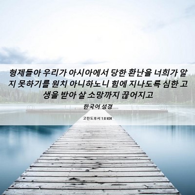 Picture 06 - 고린도후서 1:8 KOR - 형제들아 우리가 아시아에서 당한 - Bible Verse Picture