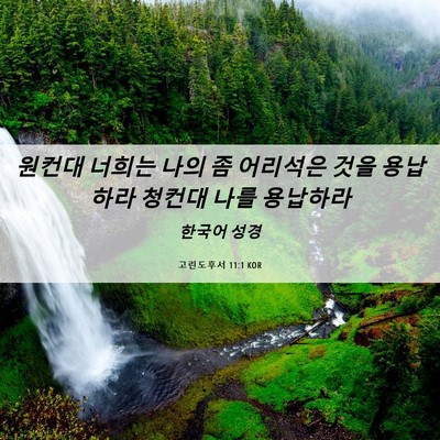 Picture 06 - 고린도후서 11:1 KOR - 원컨대 너희는 나의 좀 어리석은 - Bible Verse Picture