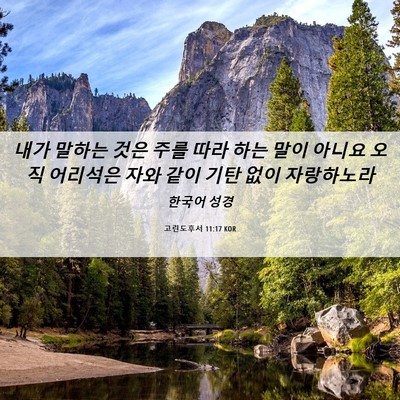 Picture 06 - 고린도후서 11:17 KOR - 내가 말하는 것은 주를 따라 하는 - Bible Verse Picture