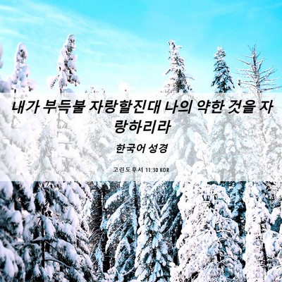Picture 06 - 고린도후서 11:30 KOR - 내가 부득불 자랑할진대 나의 약한 - Bible Verse Picture