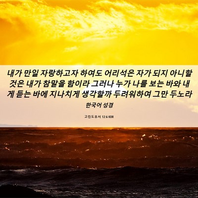 Picture 06 - 고린도후서 12:6 KOR - 내가 만일 자랑하고자 하여도 - Bible Verse Picture