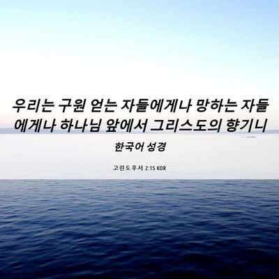 Picture 06 - 고린도후서 2:15 KOR - 우리는 구원 얻는 자들에게나 망하는 - Bible Verse Picture