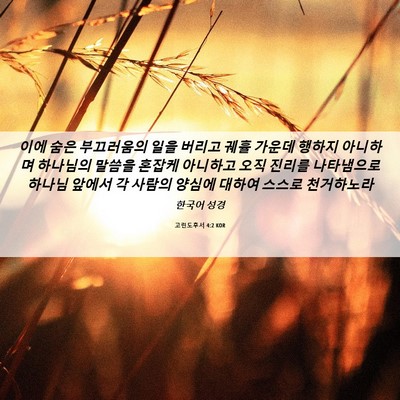 Picture 06 - 고린도후서 4:2 KOR - 이에 숨은 부끄러움의 일을 버리고 - Bible Verse Picture