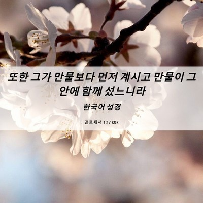 Picture 06 - 골로새서 1:17 KOR - 또한 그가 만물보다 먼저 계시고 - Bible Verse Picture