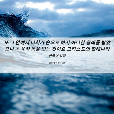 Picture 06 - 골로새서 2:11 KOR - 또 그 안에서 너희가 손으로 하지 - Bible Verse Picture