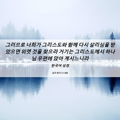 Picture 06 - 골로새서 3:1 KOR - 그러므로 너희가 그리스도와 함께 - Bible Verse Picture