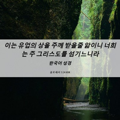 Picture 06 - 골로새서 3:24 KOR - 이는 유업의 상을 주께 받을줄 - Bible Verse Picture