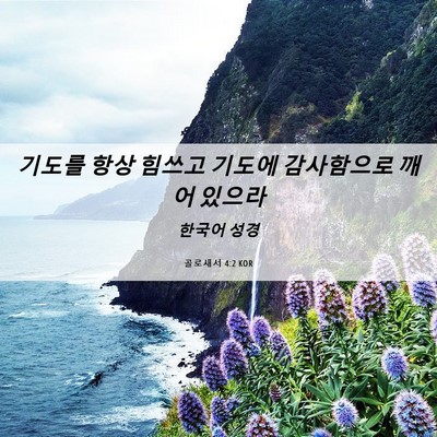 Picture 06 - 골로새서 4:2 KOR - 기도를 항상 힘쓰고 기도에 - Bible Verse Picture