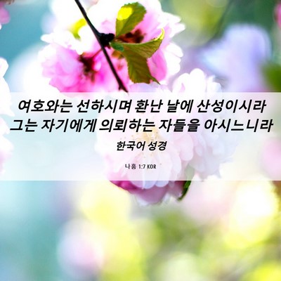 Picture 06 - 나훔 1:7 KOR - 여호와는 선하시며 환난 날에 - Bible Verse Picture