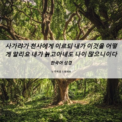 Picture 06 - 누가복음 1:18 KOR - 사가랴가 천사에게 이르되 내가 - Bible Verse Picture