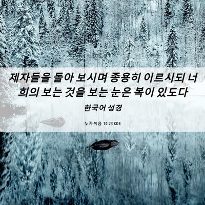 Picture 06 - 누가복음 10:23 KOR - 제자들을 돌아 보시며 종용히 - Bible Verse Picture