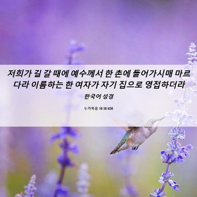 Picture 06 - 누가복음 10:38 KOR - 저희가 길 갈 때에 예수께서 한 촌에 - Bible Verse Picture