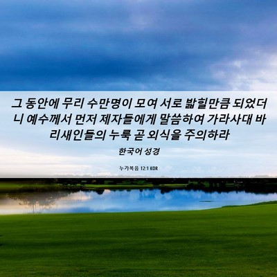 Picture 06 - 누가복음 12:1 KOR - 그 동안에 무리 수만명이 모여 서로 - Bible Verse Picture