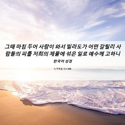 Picture 06 - 누가복음 13:1 KOR - 그때 마침 두어 사람이 와서 - Bible Verse Picture