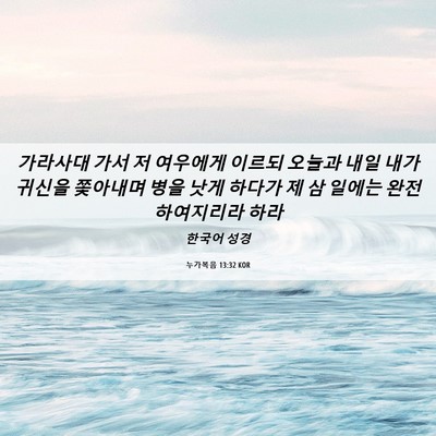 Picture 06 - 누가복음 13:32 KOR - 가라사대 가서 저 여우에게 이르되 - Bible Verse Picture