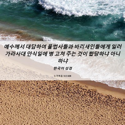 Picture 06 - 누가복음 14:3 KOR - 예수께서 대답하여 율법사들과 - Bible Verse Picture
