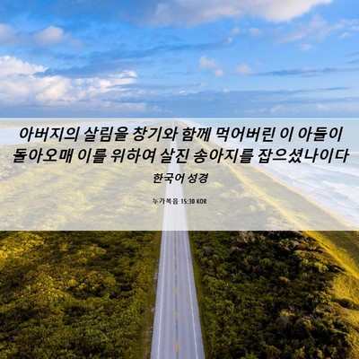 Picture 06 - 누가복음 15:30 KOR - 아버지의 살림을 창기와 함께 - Bible Verse Picture