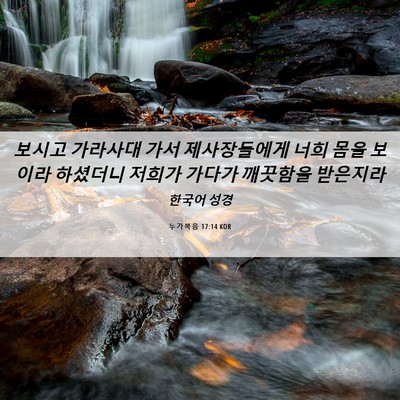Picture 06 - 누가복음 17:14 KOR - 보시고 가라사대 가서 제사장들에게 - Bible Verse Picture