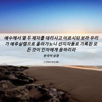 Picture 06 - 누가복음 18:31 KOR - 예수께서 열 두 제자를 데리시고 - Bible Verse Picture