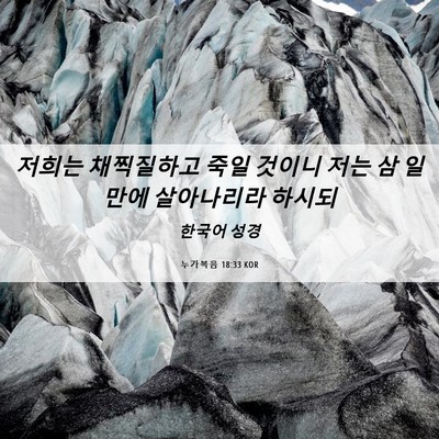 Picture 06 - 누가복음 18:33 KOR - 저희는 채찍질하고 죽일 것이니 저는 - Bible Verse Picture