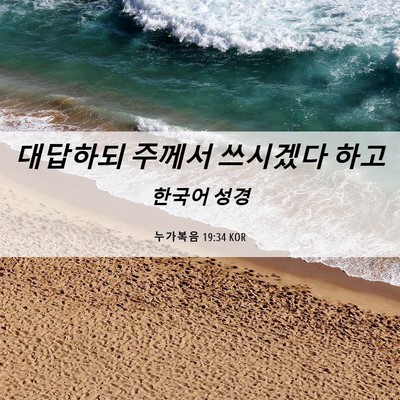 Picture 06 - 누가복음 19:34 KOR - 대답하되 주께서 쓰시겠다 - Bible Verse Picture
