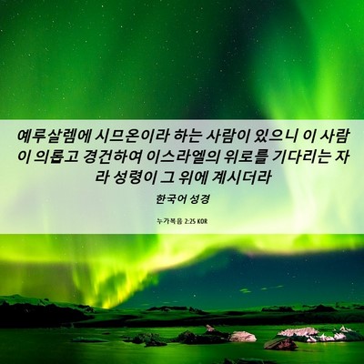Picture 06 - 누가복음 2:25 KOR - 예루살렘에 시므온이라 하는 사람이 - Bible Verse Picture