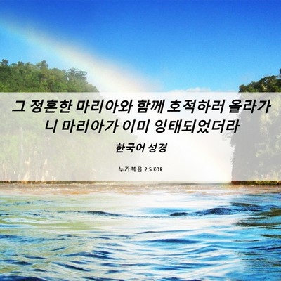 Picture 06 - 누가복음 2:5 KOR - 그 정혼한 마리아와 함께 호적하러 - Bible Verse Picture