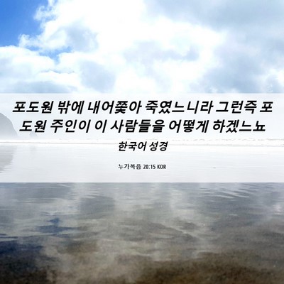 Picture 06 - 누가복음 20:15 KOR - 포도원 밖에 내어쫓아 죽였느니라 - Bible Verse Picture