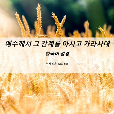 Picture 06 - 누가복음 20:23 KOR - 예수께서 그 간계를 아시고 - Bible Verse Picture