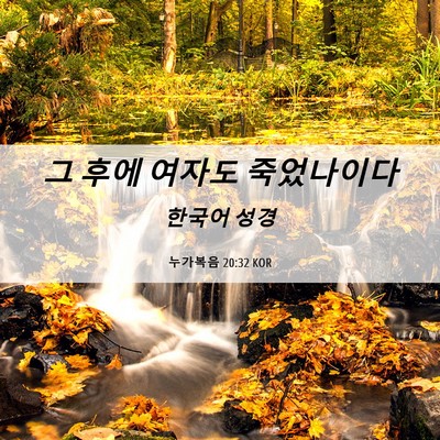 Picture 06 - 누가복음 20:32 KOR - 그 후에 여자도 - Bible Verse Picture