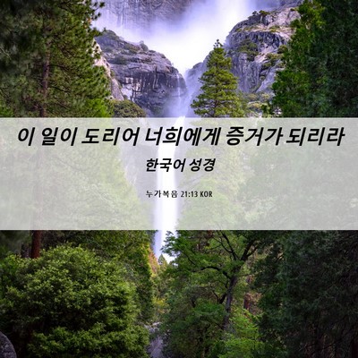 Picture 06 - 누가복음 21:13 KOR - 이 일이 도리어 너희에게 증거가 - Bible Verse Picture