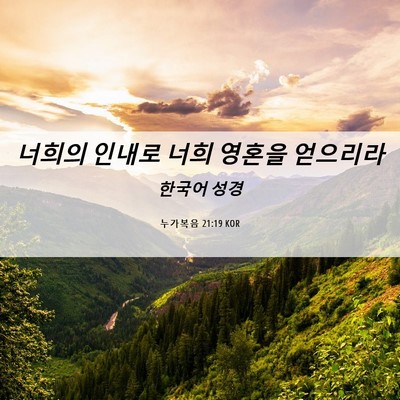 Picture 06 - 누가복음 21:19 KOR - 너희의 인내로 너희 영혼을 - Bible Verse Picture