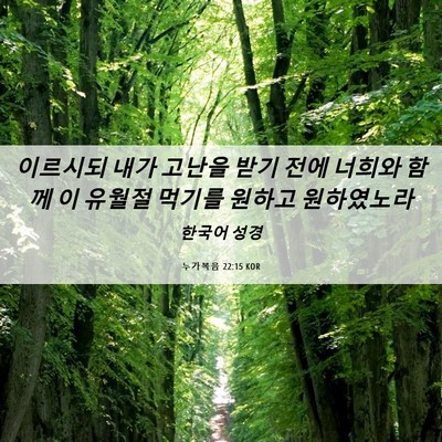 Picture 06 - 누가복음 22:15 KOR - 이르시되 내가 고난을 받기 전에 - Bible Verse Picture